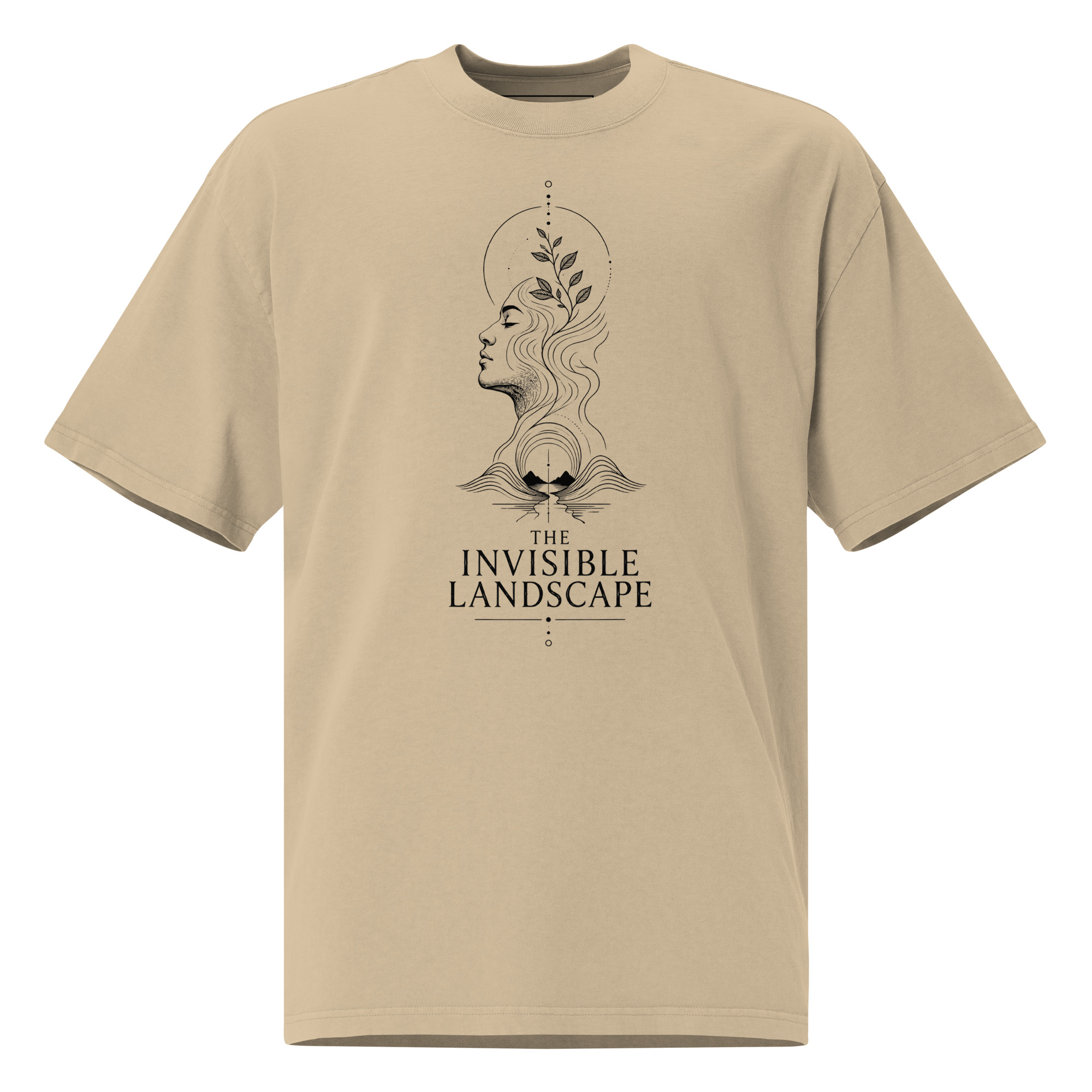 The Invisible Landscape Limited Edition Oversized Tee in Faded Khaki