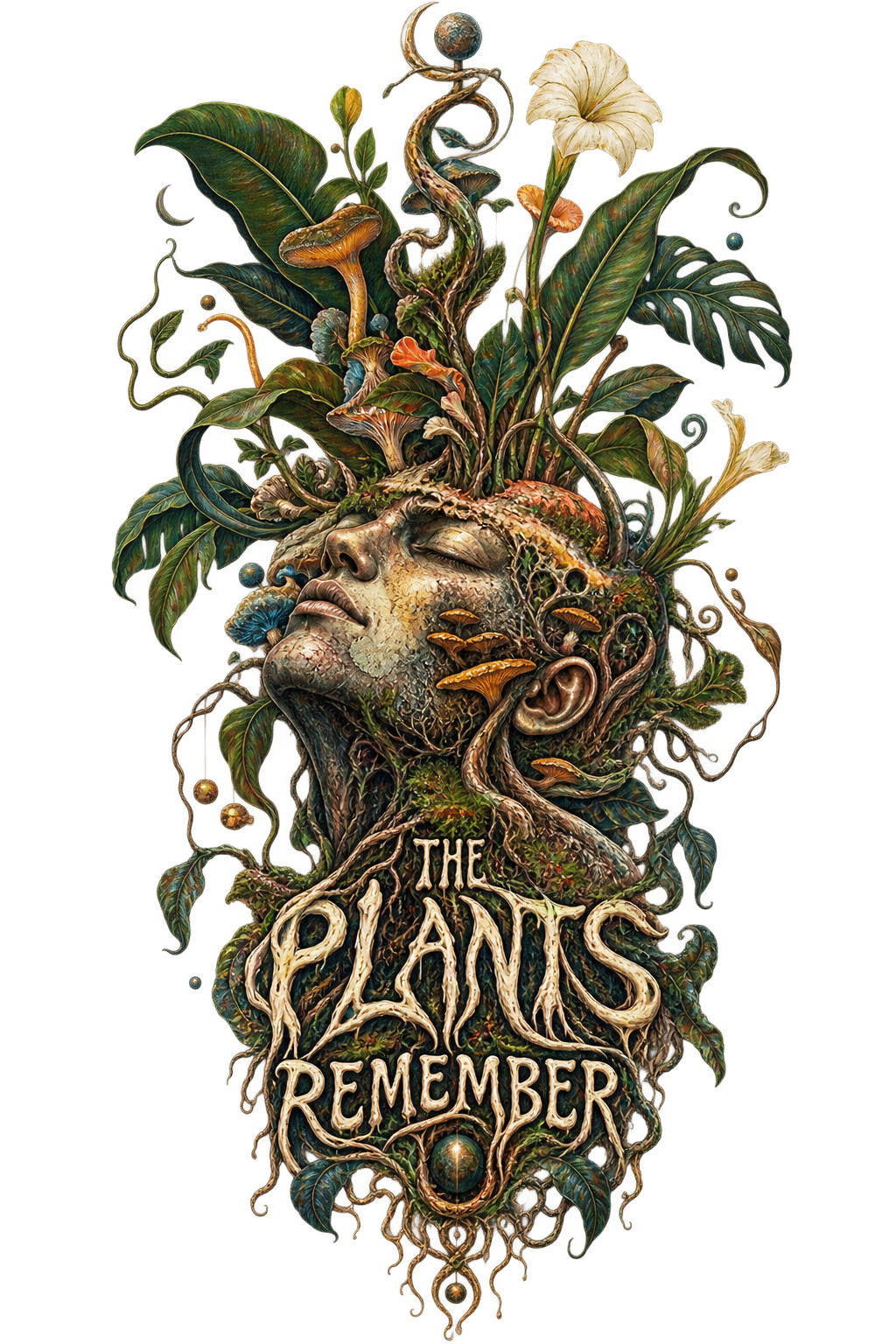 The Plants Remember original botanical artwork — close-up design